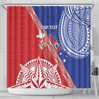 Tonga and Samoa Rugby Custom Shower Curtain Ikale Tahi Manu Samoa Together - Polynesian Pride