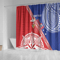 Tonga and Samoa Rugby Custom Shower Curtain Ikale Tahi Manu Samoa Together - Polynesian Pride