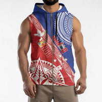 Tonga and Samoa Rugby Custom Sleeveless Zip Hoodie Ikale Tahi Manu Samoa Together - Polynesian Pride