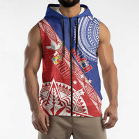 Tonga and Samoa Rugby Custom Sleeveless Zip Hoodie Ikale Tahi Manu Samoa Together LT14 - Polynesian Pride