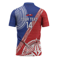 Tonga and Samoa Rugby Custom Zipper Polo Shirt Ikale Tahi Manu Samoa Together LT14 - Polynesian Pride