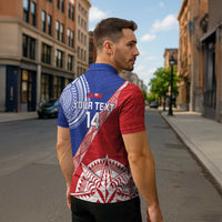 Tonga and Samoa Rugby Custom Zipper Polo Shirt Ikale Tahi Manu Samoa Together LT14 - Polynesian Pride