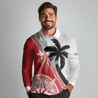 Fiji and Tonga Rugby Custom Long Sleeve Polo Shirt Flying Fijians Ikale Tahi Together Pacific - Polynesian Pride