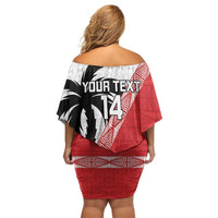 Fiji and Tonga Rugby Custom Off Shoulder Short Dress Flying Fijians Ikale Tahi Together Pacific - Polynesian Pride