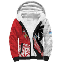 Fiji and Tonga Rugby Custom Sherpa Hoodie Flying Fijians Ikale Tahi Together Pacific - Polynesian Pride