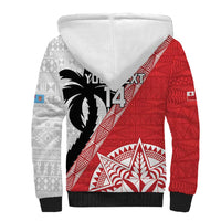 Fiji and Tonga Rugby Custom Sherpa Hoodie Flying Fijians Ikale Tahi Together Pacific - Polynesian Pride