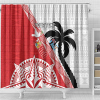 Fiji and Tonga Rugby Custom Shower Curtain Flying Fijians Ikale Tahi Together Pacific - Polynesian Pride