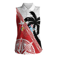 Fiji and Tonga Rugby Custom Women Sleeveless Polo Shirt Flying Fijians Ikale Tahi Together Pacific - Polynesian Pride