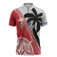Fiji and Tonga Rugby Custom Zipper Polo Shirt Flying Fijians Ikale Tahi Together Pacific - Polynesian Pride