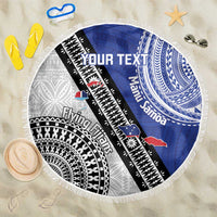 Fiji an Samoa Rugby Custom Beach Blanket Flying Fijians Manu Samoa Together Pacific - Polynesian Pride