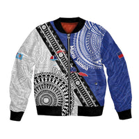 Fiji an Samoa Rugby Custom Bomber Jacket Flying Fijians Manu Samoa Together Pacific - Polynesian Pride