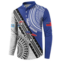 Fiji an Samoa Rugby Custom Button Sweatshirt Flying Fijians Manu Samoa Together Pacific - Polynesian Pride