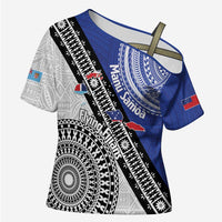 Fiji an Samoa Rugby Custom Cross Shoulder Shirt Flying Fijians Manu Samoa Together Pacific - Polynesian Pride