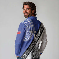 Fiji an Samoa Rugby Custom Long Sleeve Polo Shirt Flying Fijians Manu Samoa Together Pacific - Polynesian Pride