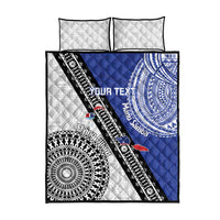 Fiji an Samoa Rugby Custom Quilt Bed Set Flying Fijians Manu Samoa Together Pacific - Polynesian Pride