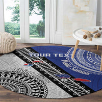 Fiji an Samoa Rugby Custom Round Carpet Flying Fijians Manu Samoa Together Pacific - Polynesian Pride