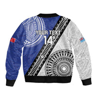 Fiji an Samoa Rugby Custom Sleeve Zip Bomber Jacket Flying Fijians Manu Samoa Together Pacific - Polynesian Pride