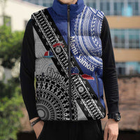 Fiji an Samoa Rugby Custom Sleeveless Puffer Jacket Flying Fijians Manu Samoa Together Pacific LT14 - Polynesian Pride