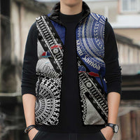 Fiji an Samoa Rugby Custom Sleeveless Puffer Jacket Flying Fijians Manu Samoa Together Pacific LT14 - Polynesian Pride
