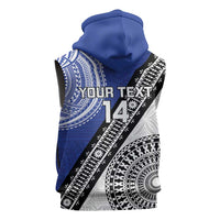 Fiji an Samoa Rugby Custom Sleeveless Zip Hoodie Flying Fijians Manu Samoa Together Pacific LT14 - Polynesian Pride