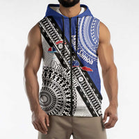 Fiji an Samoa Rugby Custom Sleeveless Zip Hoodie Flying Fijians Manu Samoa Together Pacific LT14 - Polynesian Pride