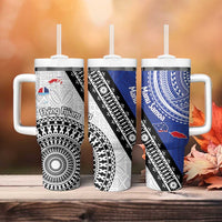 Fiji an Samoa Rugby Tumbler With Handle Flying Fijians Manu Samoa Together Pacific - Polynesian Pride