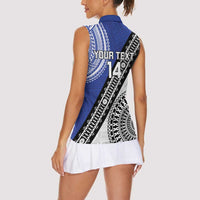 Fiji an Samoa Rugby Custom Women Sleeveless Polo Shirt Flying Fijians Manu Samoa Together Pacific - Polynesian Pride