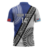 Fiji an Samoa Rugby Custom Zipper Polo Shirt Flying Fijians Manu Samoa Together Pacific LT14 - Polynesian Pride