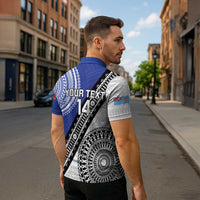 Fiji an Samoa Rugby Custom Zipper Polo Shirt Flying Fijians Manu Samoa Together Pacific LT14 - Polynesian Pride