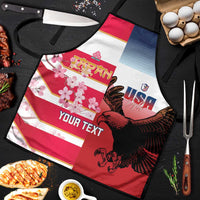 USA and Japan Rugby Custom Apron Eagles Brave Blossoms Together Pacific LT14 Red - Polynesian Pride