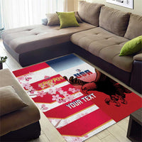 USA and Japan Rugby Custom Area Rug Eagles Brave Blossoms Together Pacific - Polynesian Pride