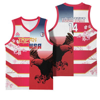 USA and Japan Rugby Custom Basketball Jersey Eagles Brave Blossoms Together Pacific LT14 - Polynesian Pride