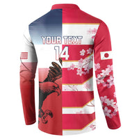 USA and Japan Rugby Custom Button Sweatshirt Eagles Brave Blossoms Together Pacific LT14 - Polynesian Pride