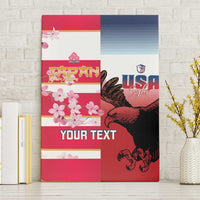 USA and Japan Rugby Custom Canvas Wall Art Eagles Brave Blossoms Together Pacific LT14 Without Frame Red - Polynesian Pride