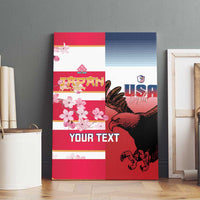USA and Japan Rugby Custom Canvas Wall Art Eagles Brave Blossoms Together Pacific LT14 - Polynesian Pride