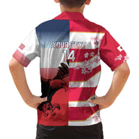 USA and Japan Rugby Custom Family Matching Puletasi and Hawaiian Shirt Eagles Brave Blossoms Together Pacific - Polynesian Pride