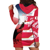 USA and Japan Rugby Custom Hoodie Dress Eagles Brave Blossoms Together Pacific - Polynesian Pride