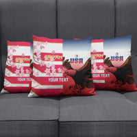 USA and Japan Rugby Custom Pillow Cover Eagles Brave Blossoms Together Pacific - Polynesian Pride