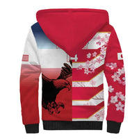 USA and Japan Rugby Custom Sherpa Hoodie Eagles Brave Blossoms Together Pacific LT14 - Polynesian Pride