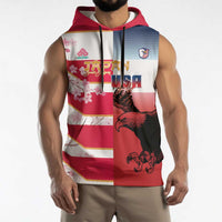 USA and Japan Rugby Custom Sleeveless Hoodie Eagles Brave Blossoms Together Pacific LT14 - Polynesian Pride