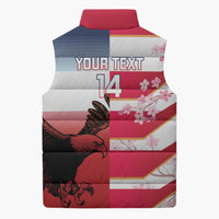 USA and Japan Rugby Custom Sleeveless Puffer Jacket Eagles Brave Blossoms Together Pacific LT14 - Polynesian Pride