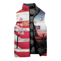 USA and Japan Rugby Custom Sleeveless Puffer Jacket Eagles Brave Blossoms Together Pacific LT14 - Polynesian Pride