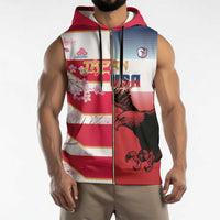 USA and Japan Rugby Custom Sleeveless Zip Hoodie Eagles Brave Blossoms Together Pacific - Polynesian Pride