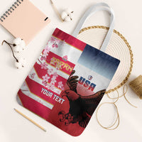 USA and Japan Rugby Custom Tote Bag Eagles Brave Blossoms Together Pacific - Polynesian Pride