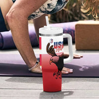 USA and Japan Rugby Tumbler With Handle Eagles Brave Blossoms Together Pacific - Polynesian Pride