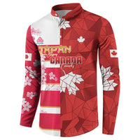 Canada and Japan Rugby Custom Button Sweatshirt Canucks Brave Blossoms Together Pacific LT14 - Polynesian Pride