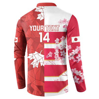 Canada and Japan Rugby Custom Button Sweatshirt Canucks Brave Blossoms Together Pacific LT14 - Polynesian Pride