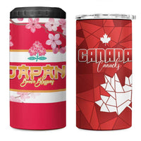 Canada and Japan Rugby 4 in 1 Can Cooler Tumbler Canucks Brave Blossoms Together Pacific LT14 One Size: 16 oz Red - Polynesian Pride