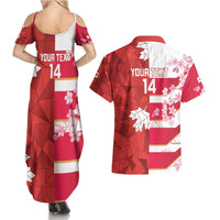 Canada and Japan Rugby Custom Couples Matching Summer Maxi Dress and Hawaiian Shirt Canucks Brave Blossoms Together Pacific - Polynesian Pride