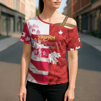 Canada and Japan Rugby Custom Cross Shoulder Shirt Canucks Brave Blossoms Together Pacific LT14 - Polynesian Pride